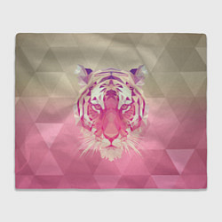 Плед флисовый Тигр лоу поли, цвет: 3D-велсофт
