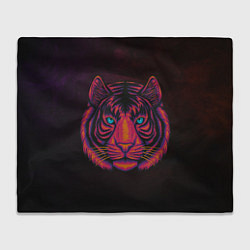 Плед флисовый Тигр Tiger голова, цвет: 3D-велсофт