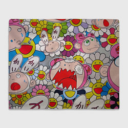 Плед флисовый Takashi Murakami кричащий арт, цвет: 3D-велсофт