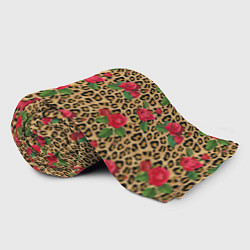 Плед флисовый Шкура Леопарда в Цветах, цвет: 3D-велсофт — фото 2
