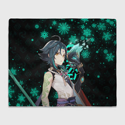 Плед флисовый GENSHIN IMPACT СЯО НОВОГОДНИЙ, цвет: 3D-велсофт