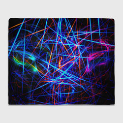 Плед флисовый NEON LINES Glowing Lines Effect, цвет: 3D-велсофт