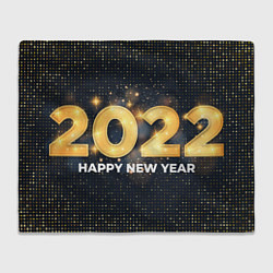 Плед флисовый Happy New Year 2022, цвет: 3D-велсофт