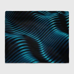 Плед флисовый Волны голубого металла, цвет: 3D-велсофт