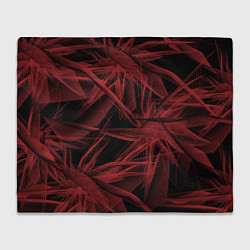 Плед флисовый Красная абстракция цветы, цвет: 3D-велсофт