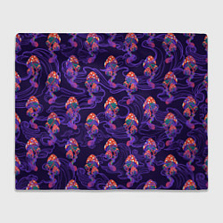 Плед флисовый Грибы психоделика, цвет: 3D-велсофт