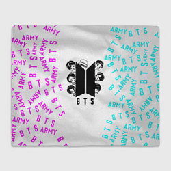 Плед флисовый B T S Логотип в цвете, цвет: 3D-велсофт