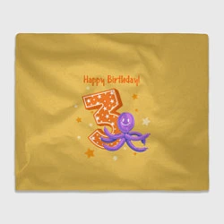 Плед флисовый Третий день рождения, цвет: 3D-велсофт