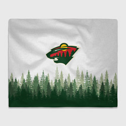 Плед флисовый Minnesota Wild, Миннесота Уайлд Лес, цвет: 3D-велсофт