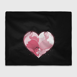 Плед флисовый Сердце Две Кицуне, цвет: 3D-велсофт