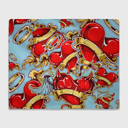 Плед флисовый Сердца влюбленных, цвет: 3D-велсофт