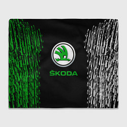 Плед флисовый Skoda нарисованные линии, цвет: 3D-велсофт