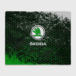 Плед флисовый Skoda: Соты, цвет: 3D-велсофт