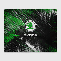 Плед флисовый Skoda: Потёртости, цвет: 3D-велсофт