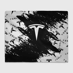 Плед флисовый Tesla logo texture, цвет: 3D-велсофт