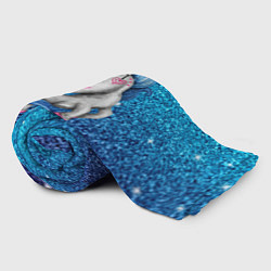 Плед флисовый Единорог синие блестки, цвет: 3D-велсофт — фото 2