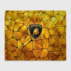 Плед флисовый Lamborghini Gold плиты, цвет: 3D-велсофт