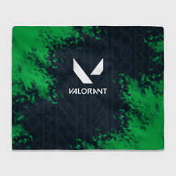 Плед флисовый Valorant Green Fire, цвет: 3D-велсофт