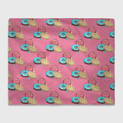 Плед флисовый Яркие пончики паттерн, цвет: 3D-велсофт