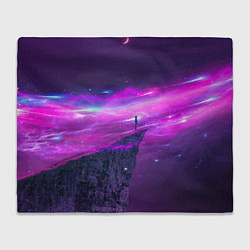 Плед флисовый Наедине со вселенной Alone with the universe, цвет: 3D-велсофт