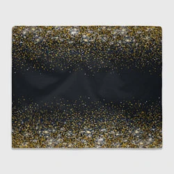 Плед флисовый Золотые блестки на темном фоне Сияющий глиттер, бл, цвет: 3D-велсофт