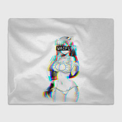 Плед флисовый Кошкодевочка Waifu, цвет: 3D-велсофт