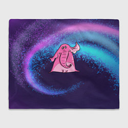 Плед флисовый Розовый слоник, цвет: 3D-велсофт