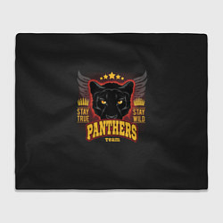 Плед флисовый ПАНТЕРА PANTHERS, цвет: 3D-велсофт