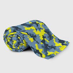 Плед флисовый Камуфляж Жёлто-Голубой, цвет: 3D-велсофт — фото 2