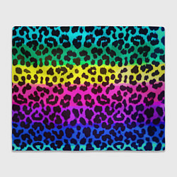 Плед флисовый Leopard Pattern Neon, цвет: 3D-велсофт