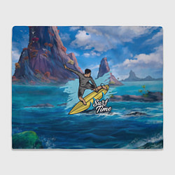 Плед флисовый Серфинг Surf, цвет: 3D-велсофт