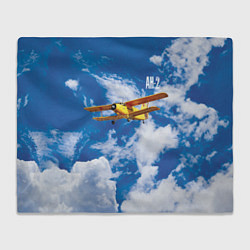 Плед флисовый Гражданский самолет Ан-2, цвет: 3D-велсофт