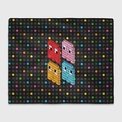 Плед флисовый Pac-man пиксели, цвет: 3D-велсофт