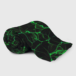 Плед флисовый Абстракция - Черно-зеленый фон - дым, цвет: 3D-велсофт — фото 2