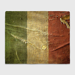 Плед флисовый Флаг Италии Мешковина Flag of Italy Burlap, цвет: 3D-велсофт