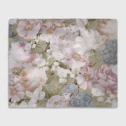 Плед флисовый Цветы Английский Садовый Узор, цвет: 3D-велсофт