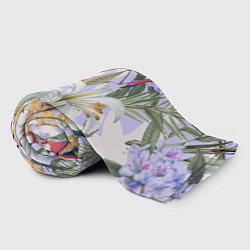 Плед флисовый Цветы Фиолетовые Дикие Джунгли, цвет: 3D-велсофт — фото 2