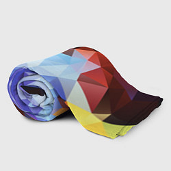 Плед флисовый Абстрактный цветной узор из треугольников Abstract, цвет: 3D-велсофт — фото 2
