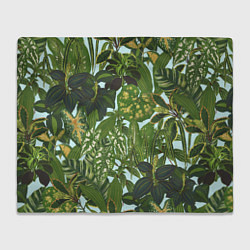 Плед флисовый Зеленые Тропические Растения, цвет: 3D-велсофт