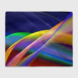 Плед флисовый Абстрактная неоновая композиция Волны Abstract neo, цвет: 3D-велсофт