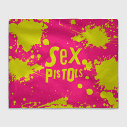 Плед флисовый Sex Pistols Yellow Logo, цвет: 3D-велсофт