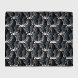Плед флисовый Стильные черные листья, цвет: 3D-велсофт