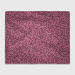 Плед флисовый Минималистический паттерн на розовом фоне, цвет: 3D-велсофт