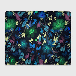 Плед флисовый Color summer night Floral pattern, цвет: 3D-велсофт