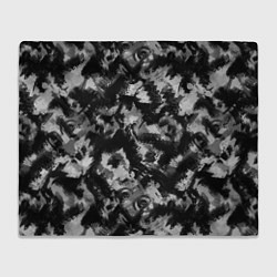 Плед флисовый Черно-белый абстрактный камуфляж, цвет: 3D-велсофт