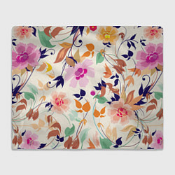 Плед флисовый Summer floral pattern, цвет: 3D-велсофт