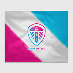 Плед флисовый Leeds United Neon Gradient, цвет: 3D-велсофт