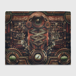 Плед флисовый Mechanical device in Steampunk Retro style, цвет: 3D-велсофт