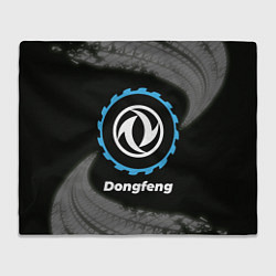 Плед флисовый Dongfeng в стиле Top Gear со следами шин на фоне, цвет: 3D-велсофт