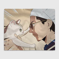 Плед флисовый Тацу и кот Путь домохозяина, цвет: 3D-велсофт